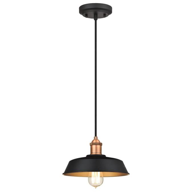 Westinghouse Ida 6309000 Pendant Light - Matte Black And Washed Copper