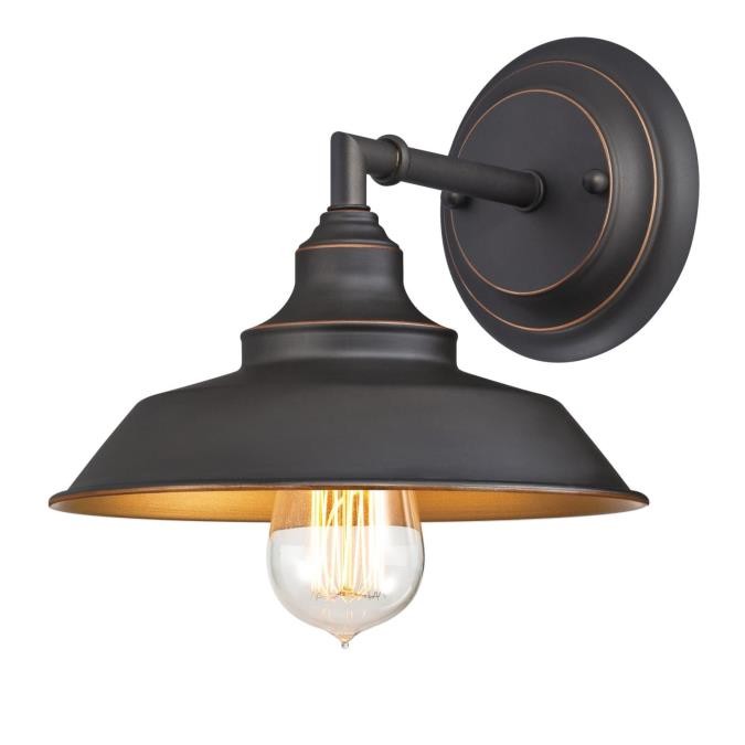 Westinghouse Iron Hill 6344800 Wall Sconce Light - Oil Rubbed Bronze With Highlights