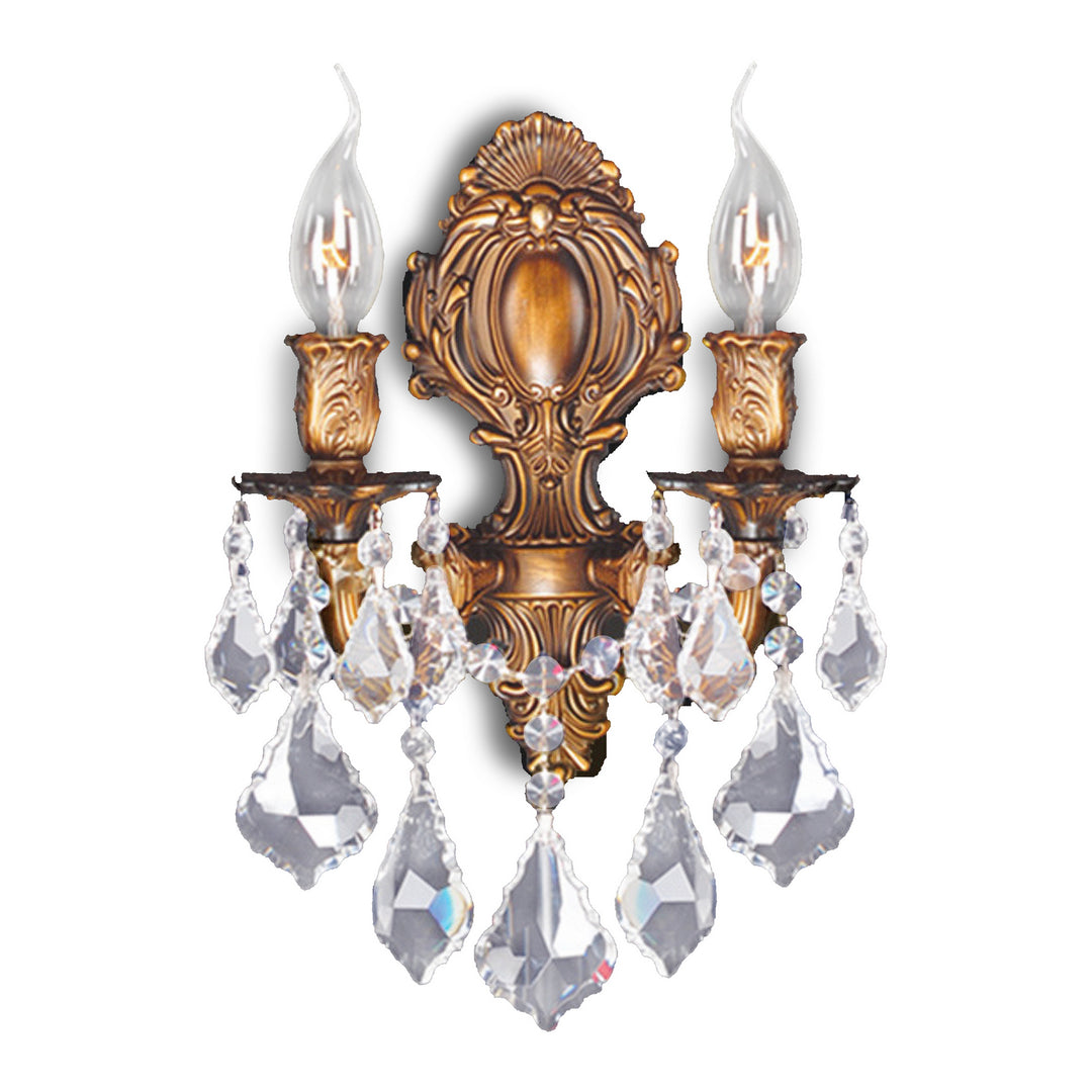 Worldwide Versailles W23313FG12 Wall Light - French Gold, Clear Crystal"/