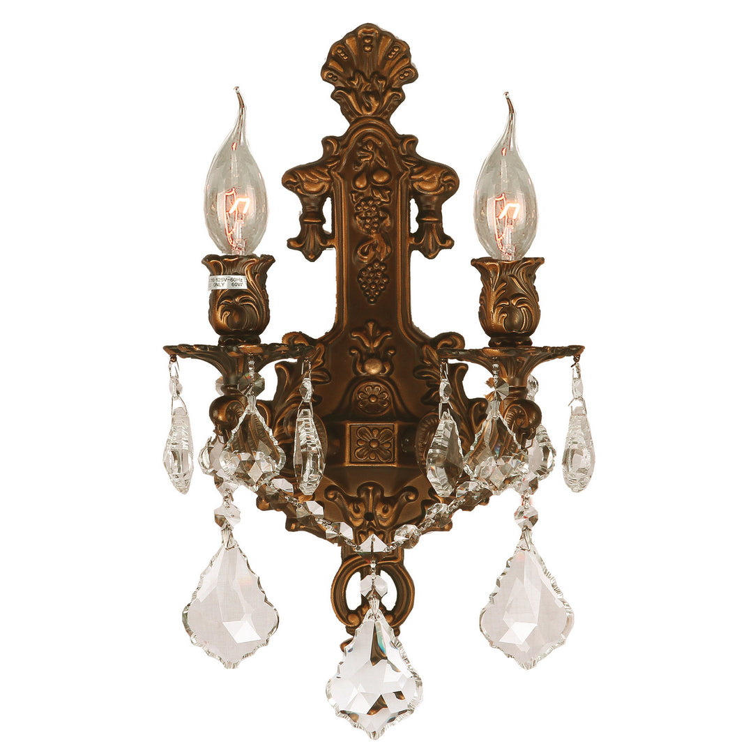 Worldwide Versailles W23315FG12 Wall Light - French Gold, French Gold Finish, Clear Crystal"/