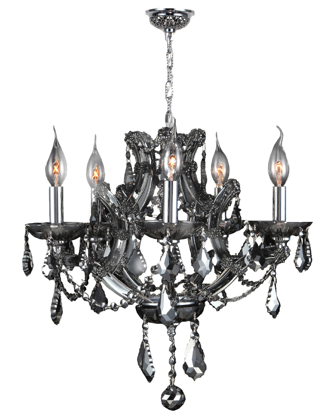 Worldwide Lyre W83116C19-SM Chandelier Light - Polished Chrome