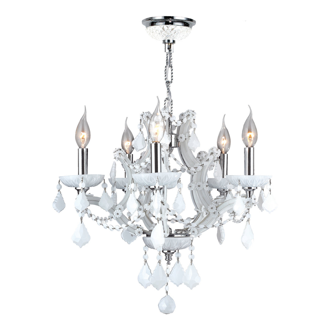 Worldwide Lyre W83116C19-WH Chandelier Light - Polished Chrome