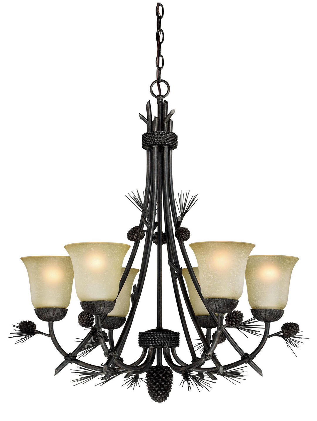 Vaxcel Sierra H0170 Chandelier Light - Black Walnut