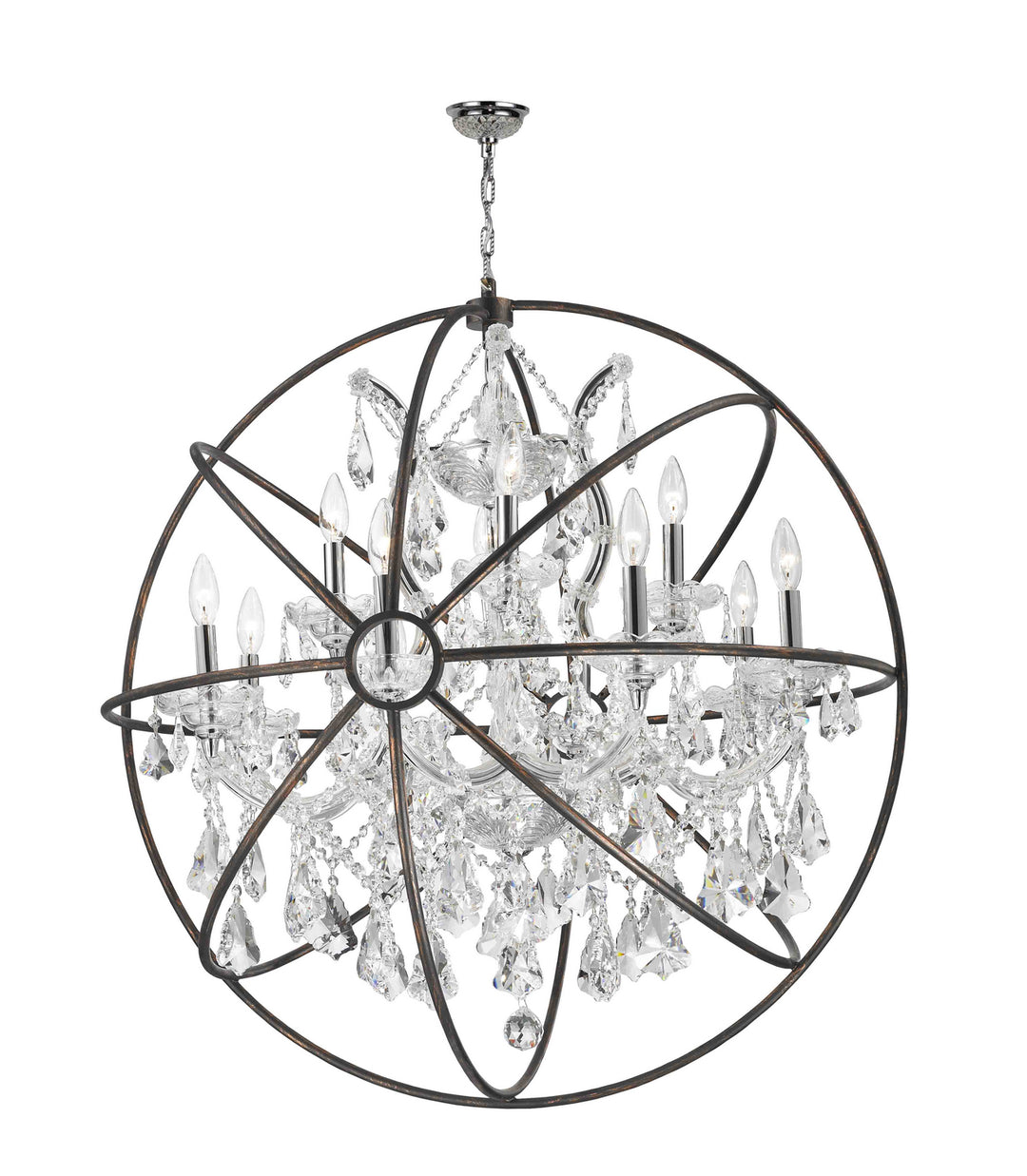 Worldwide Armillary W83191C33-CL Chandelier Light - Polished Chrome