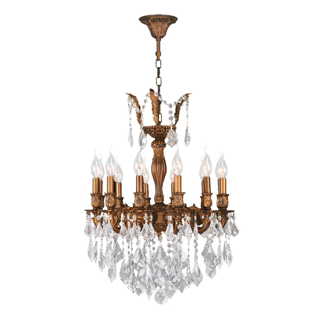 Worldwide Versailles W83336FG20 Chandelier Light - French Gold, D20" HTwenty Six", 12 Light, French Gold Finish, Clear Crystal"/