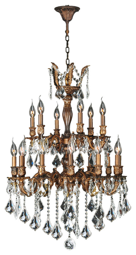 Worldwide Versailles W83348FG24 Chandelier Light - French Gold, D24" H35", 18 Light, French Gold Finish, Clear Crystal"/