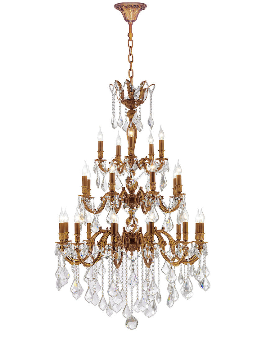 Worldwide Versailles W83352FG36 Chandelier Light - French Gold, D36" H50", 25 Light, French Gold Finish, Clear Crystal"/