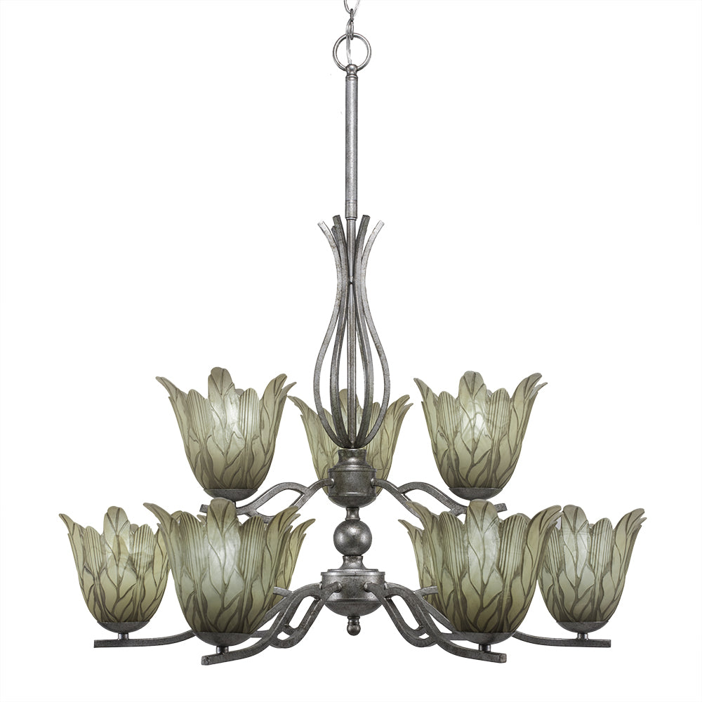 Toltec Revo 249-as-1025 Chandelier Light - Aged Silver