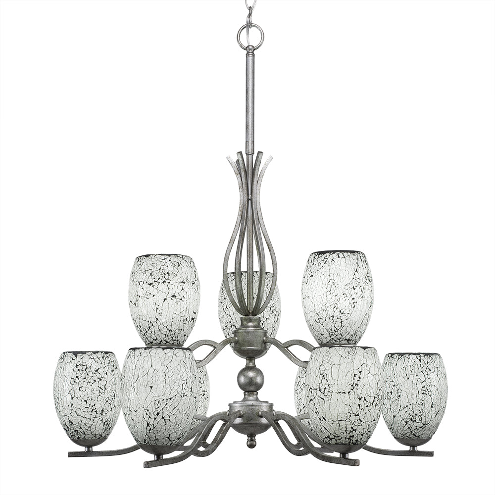Toltec Revo 249-as-4165 Chandelier Light - Aged Silver