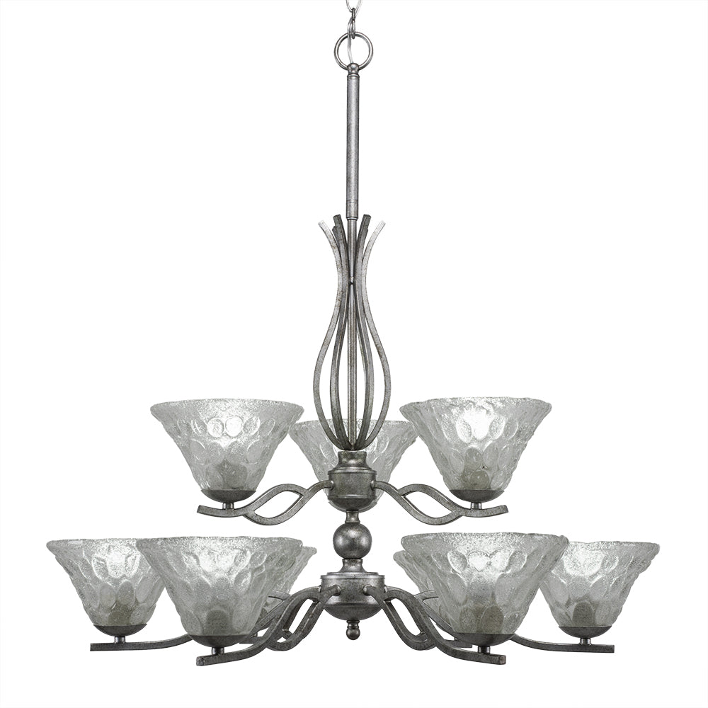Toltec Revo 249-as-451 Chandelier Light - Aged Silver
