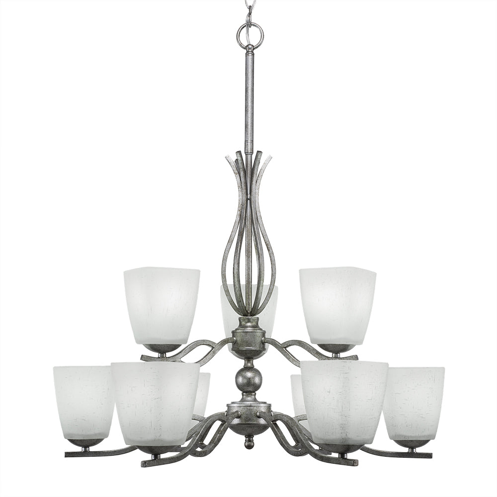 Toltec Revo 249-as-460 Chandelier Light - Aged Silver