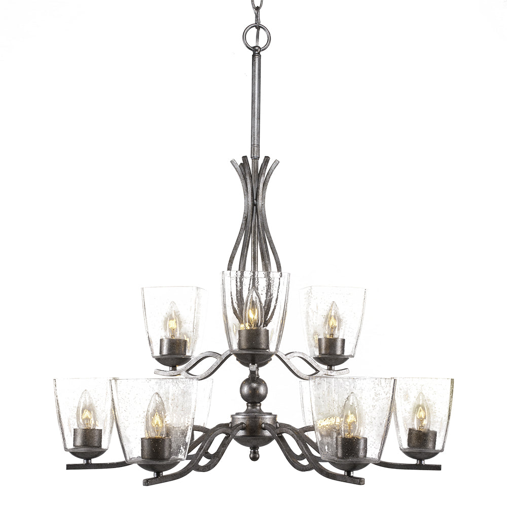 Toltec Revo 249-as-461 Chandelier Light - Aged Silver