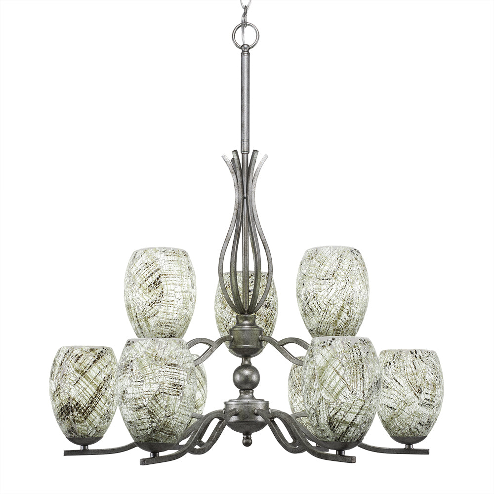 Toltec Revo 249-as-5054 Chandelier Light - Aged Silver