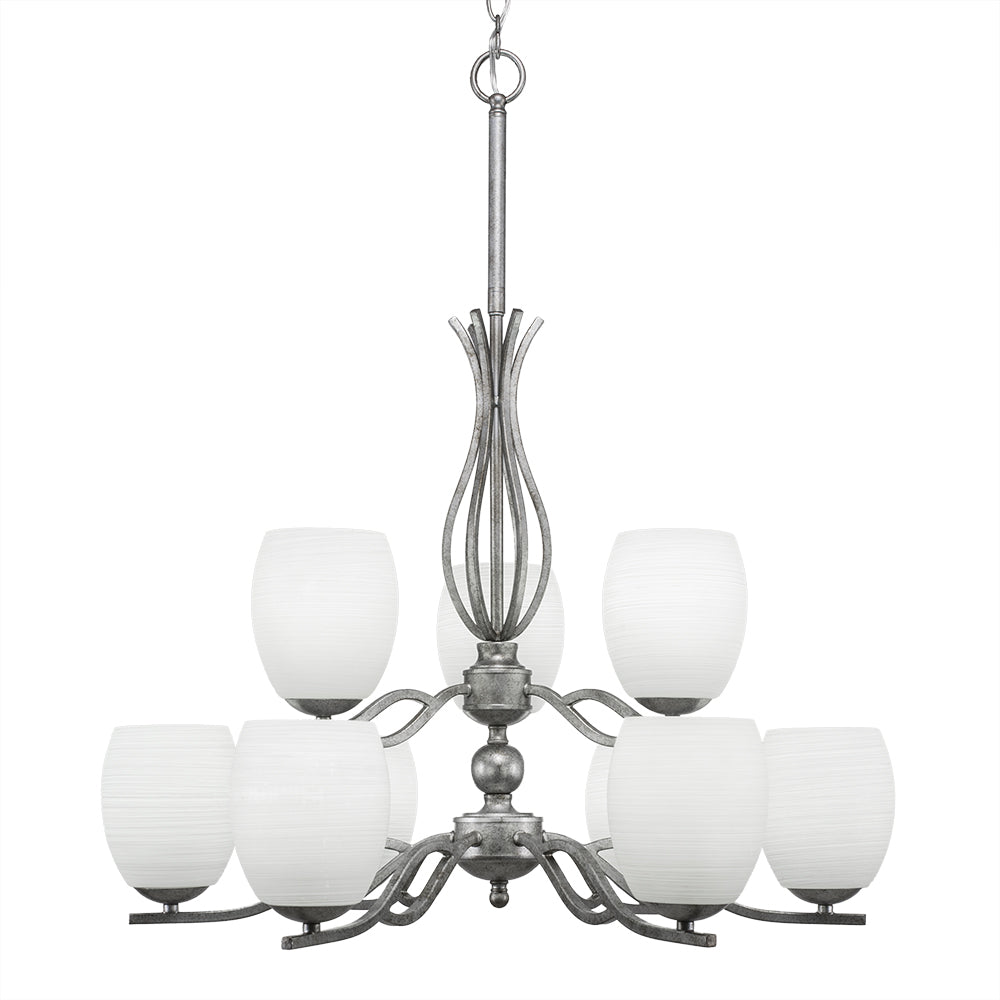 Toltec Revo 249-as-615 Chandelier Light - Aged Silver