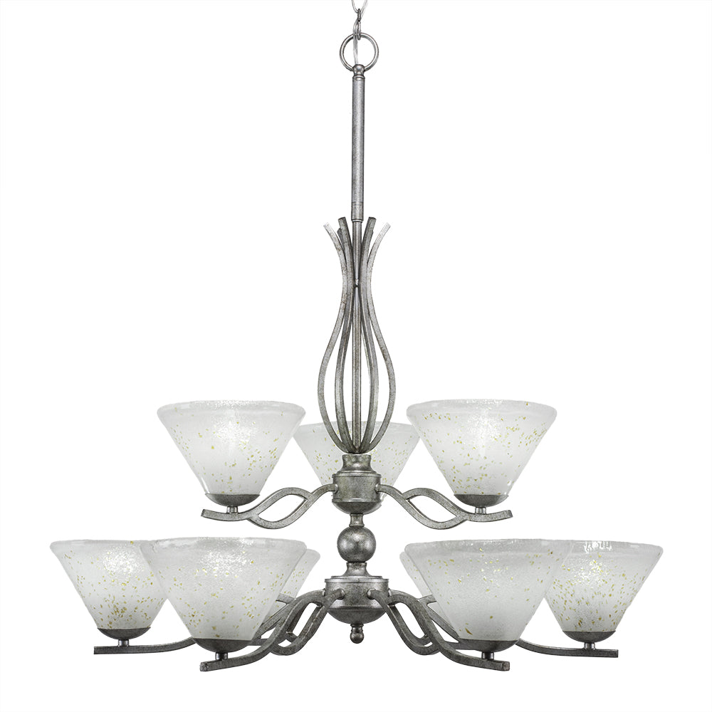 Toltec Revo 249-as-7145 Chandelier Light - Aged Silver