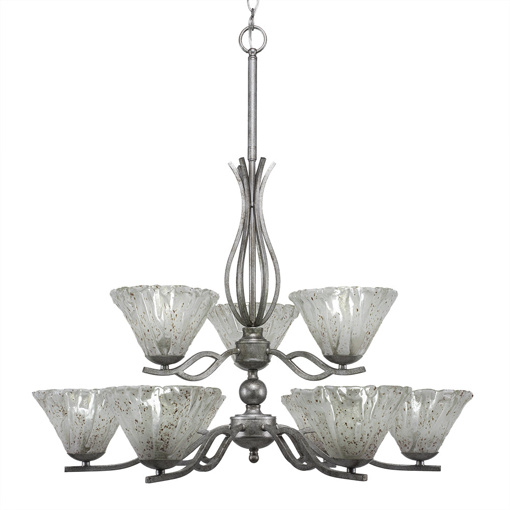 Toltec Revo 249-as-7195 Chandelier Light - Aged Silver