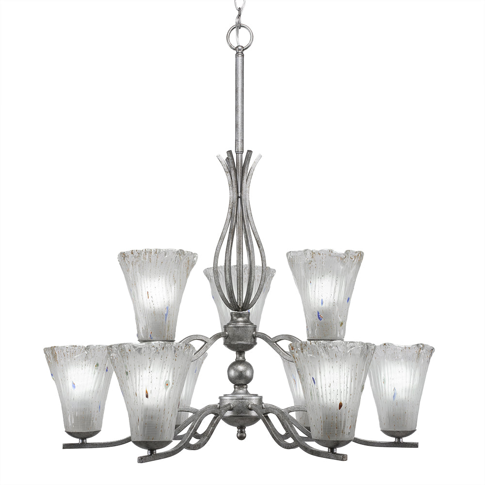 Toltec Revo 249-as-721 Chandelier Light - Aged Silver