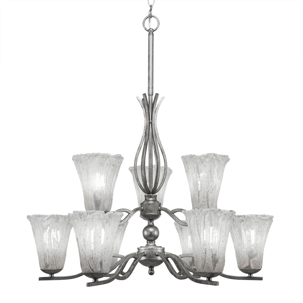 Toltec Revo 249-as-729 Chandelier Light - Aged Silver