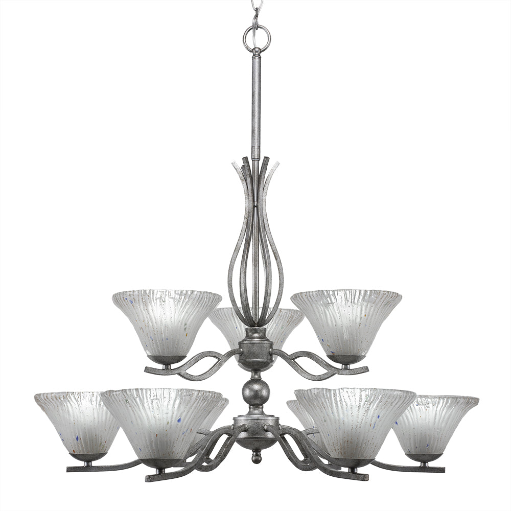 Toltec Revo 249-as-751 Chandelier Light - Aged Silver