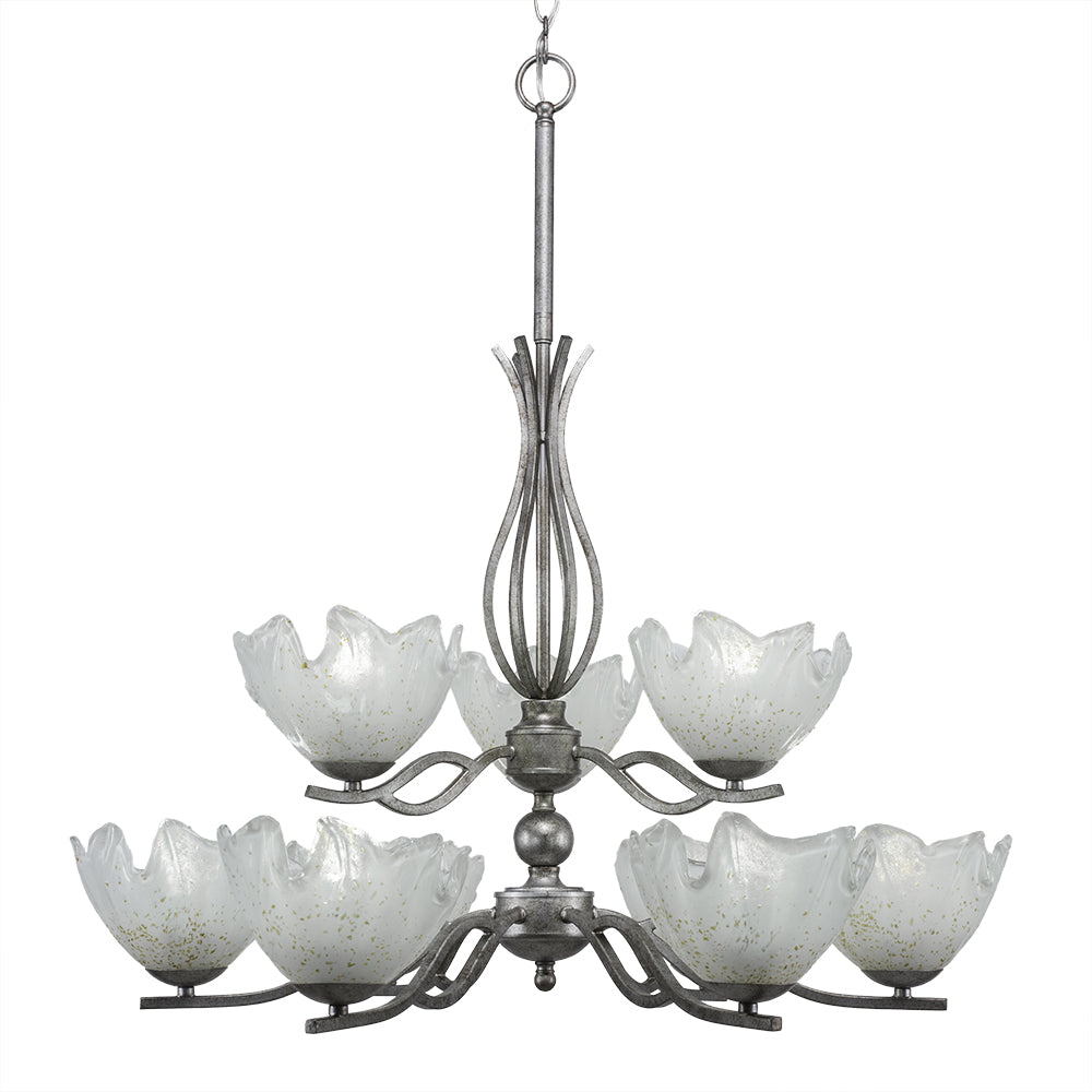 Toltec Revo 249-as-755 Chandelier Light - Aged Silver