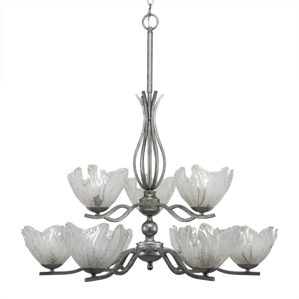 Toltec Revo 249-as-759 Chandelier Light - Aged Silver