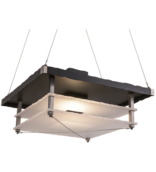 2nd Avenue Metropolis 05.0282.30.108H Pendant Light - Black Deco/Raw Steel