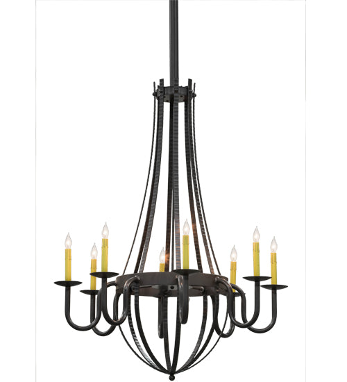 38 in. W Barrel Stave Metallo 8-Light Chandelier