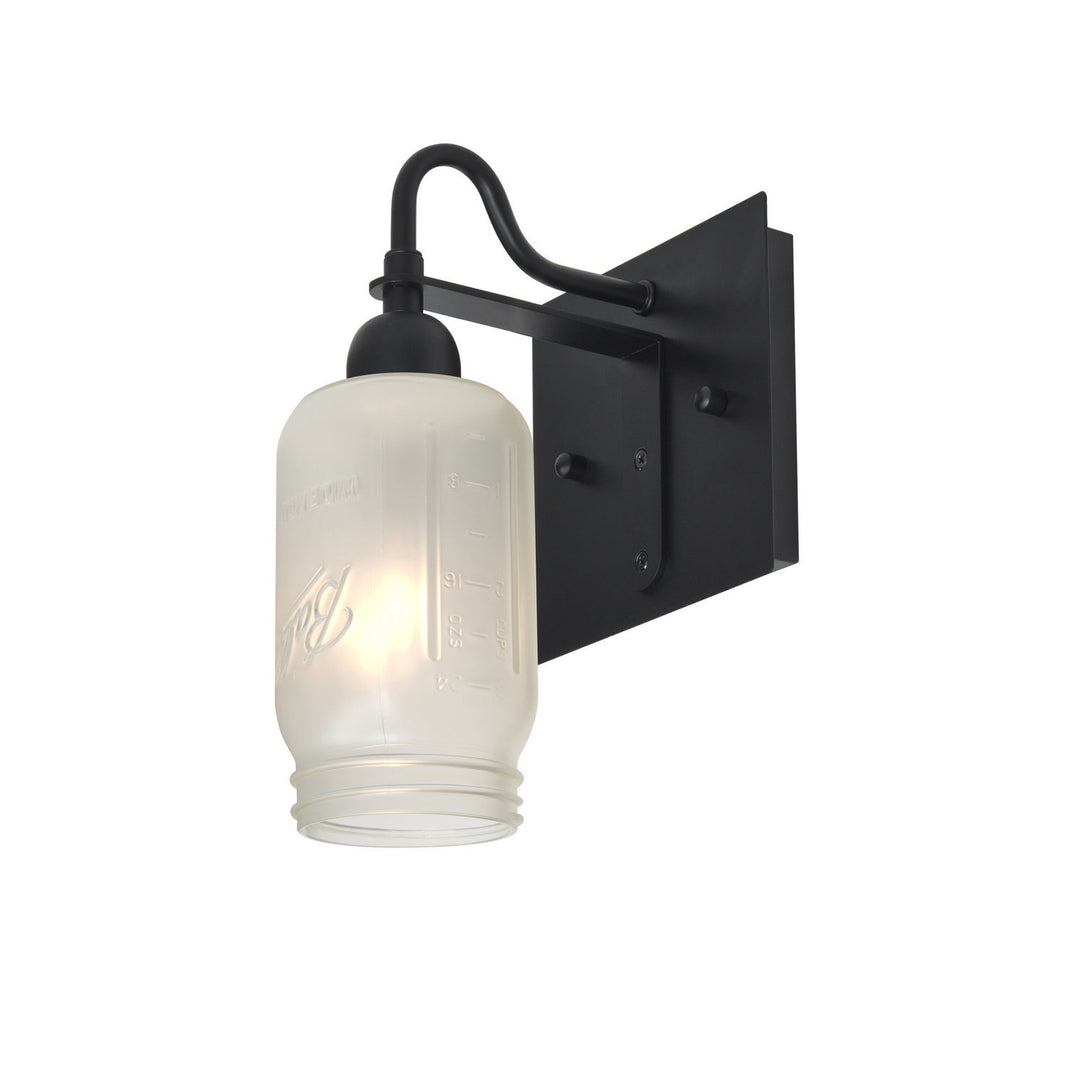 Besa Milo 1WG-MILO4WF-BK Wall Sconce Light - Black