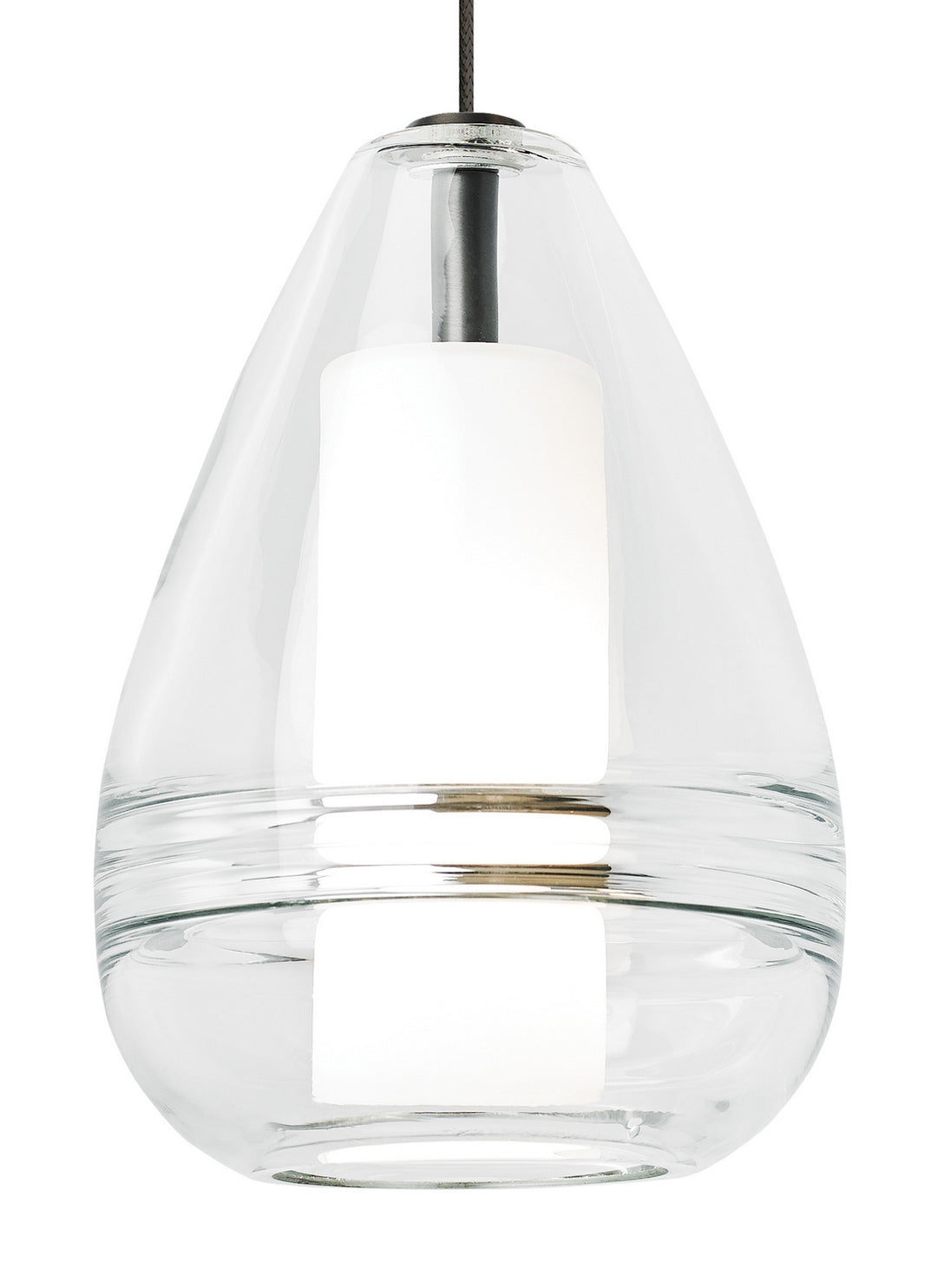 Visual Comfort Modern 700KLELACS Ella One Light Pendant Track Light Pewter, Nickel, Silver