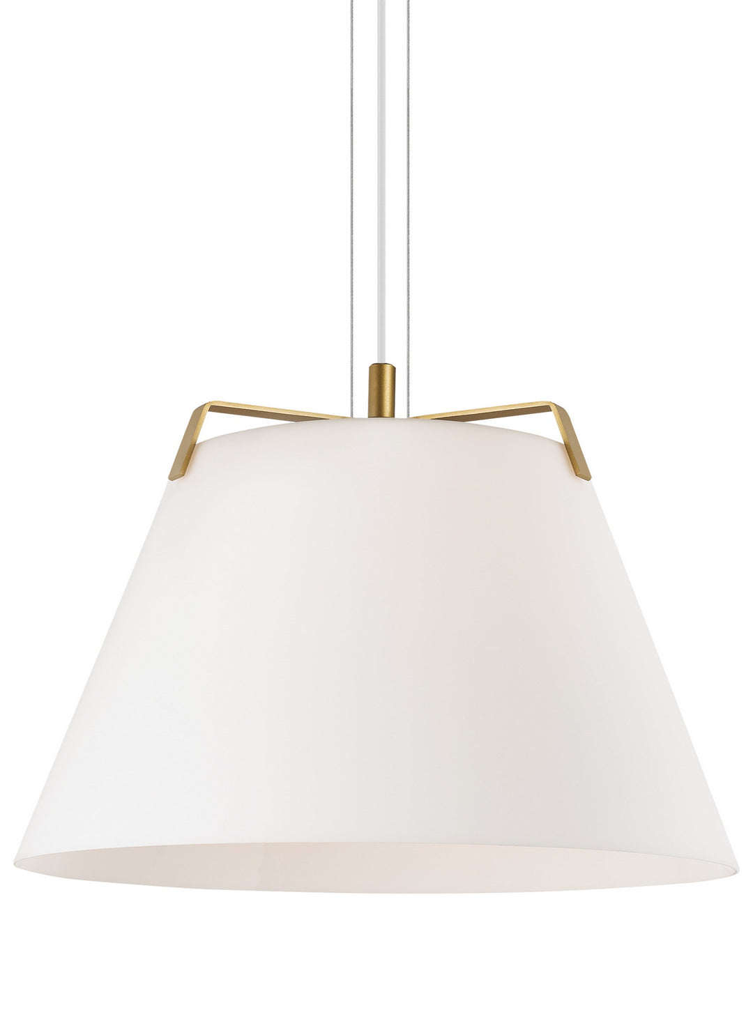 Visual Comfort Modern 700TDDEVPWGW Devin One Light Pendant Track Light Gold, Champ, Gld Leaf