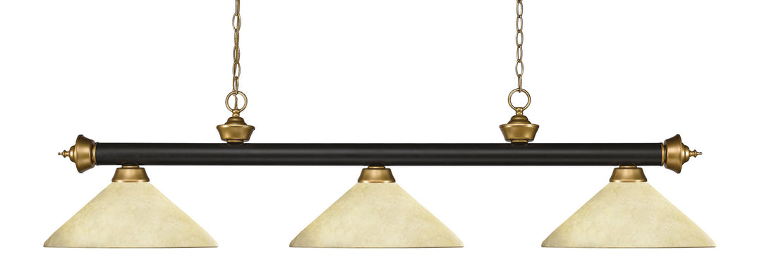 Z-Lite Riviera 200-3BRZ+SG-AGM14 Pendant Light - Bronze / Satin Gold