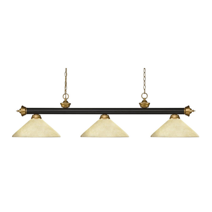 Z-Lite Riviera 200-3BRZ+SG-AGM14 Pendant Light - Bronze / Satin Gold
