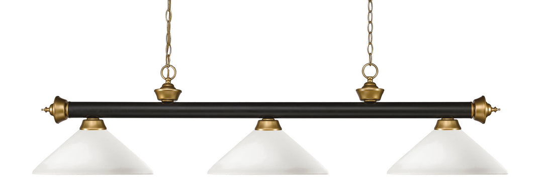 Z-Lite Riviera 200-3BRZ+SG-AMO14 Pendant Light - Bronze / Satin Gold