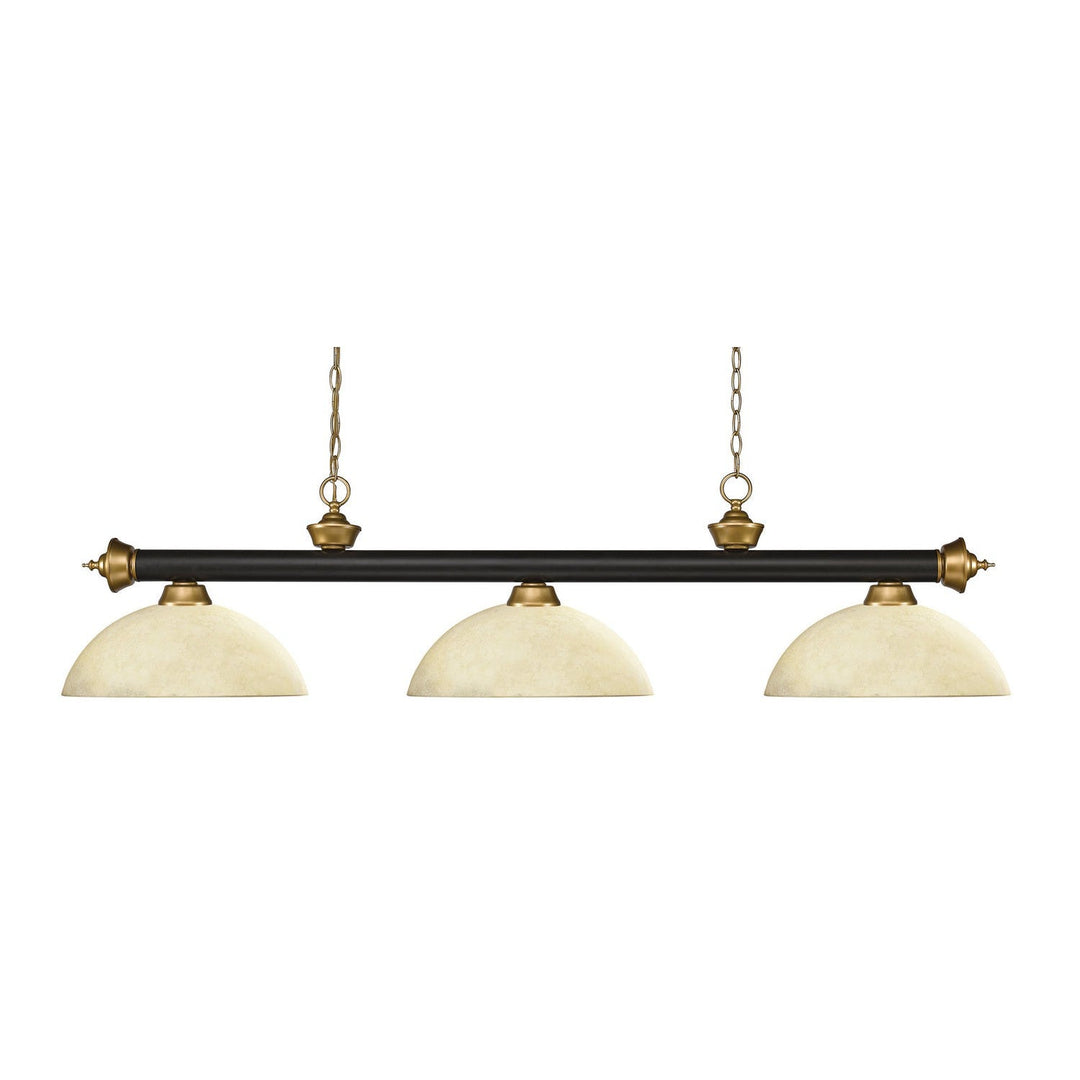 Z-Lite Riviera 200-3BRZ+SG-DGM14 Pendant Light - Bronze / Satin Gold