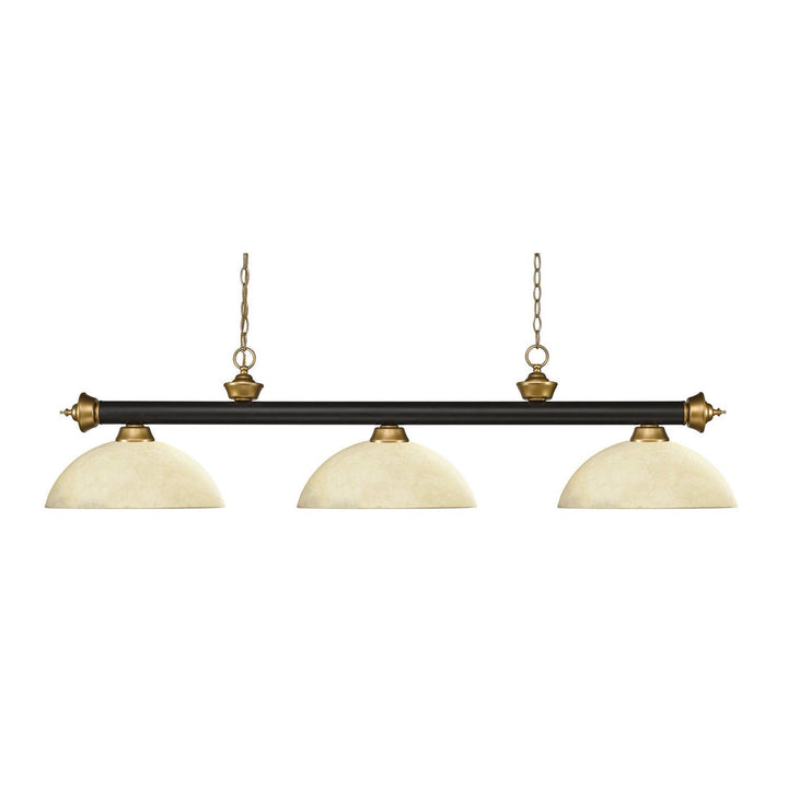 Z-Lite Riviera 200-3BRZ+SG-DGM14 Pendant Light - Bronze / Satin Gold