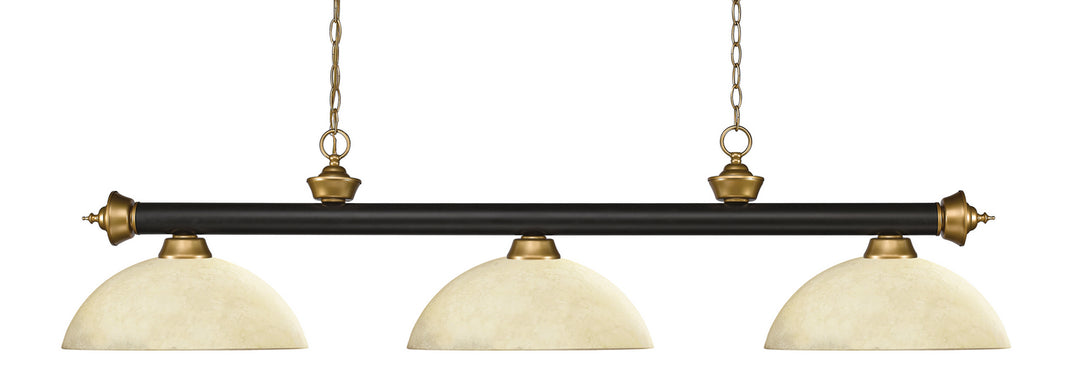 Z-Lite Riviera 200-3BRZ+SG-DGM14 Pendant Light - Bronze / Satin Gold