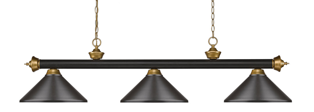 Z-Lite Riviera 200-3BRZ+SG-MBRZ Pendant Light - Bronze / Satin Gold