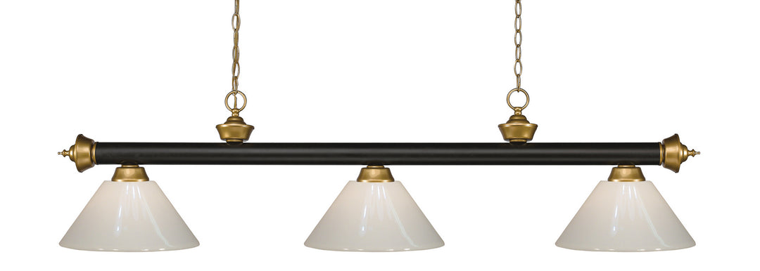 Z-Lite Riviera 200-3BRZ+SG-PWH Pendant Light - Bronze / Satin Gold