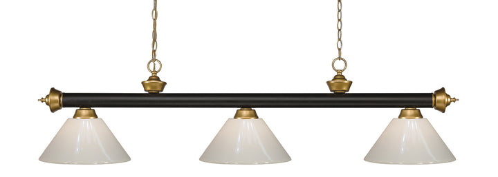 Z-Lite Riviera 200-3BRZ+SG-PWH Pendant Light - Bronze / Satin Gold