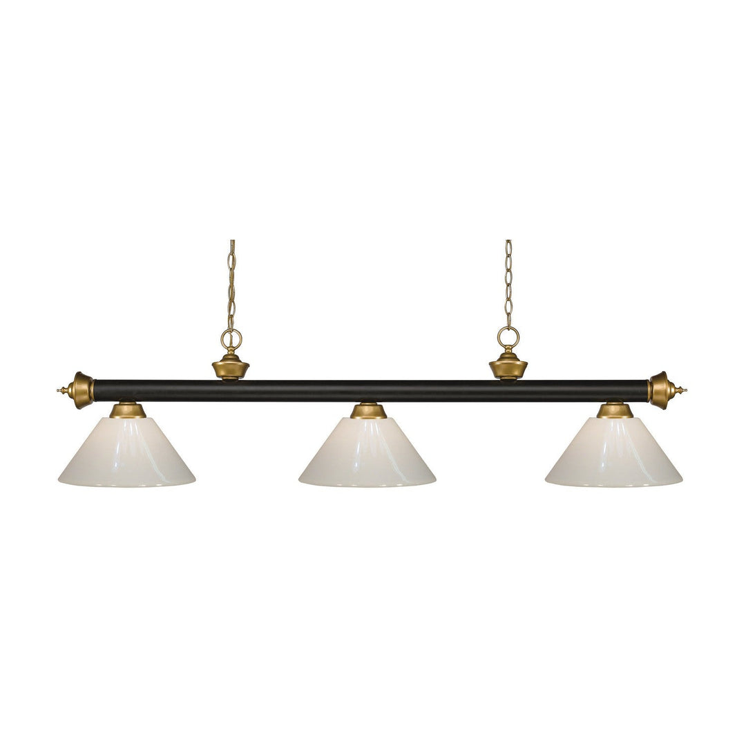 Z-Lite Riviera 200-3BRZ+SG-PWH Pendant Light - Bronze / Satin Gold