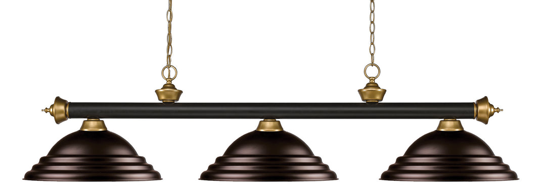 Z-Lite Riviera 200-3BRZ+SG-SBRZ Pendant Light - Bronze / Satin Gold