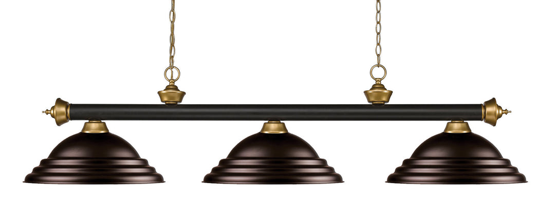 Z-Lite Riviera 200-3BRZ+SG-SBRZ Pendant Light - Bronze / Satin Gold