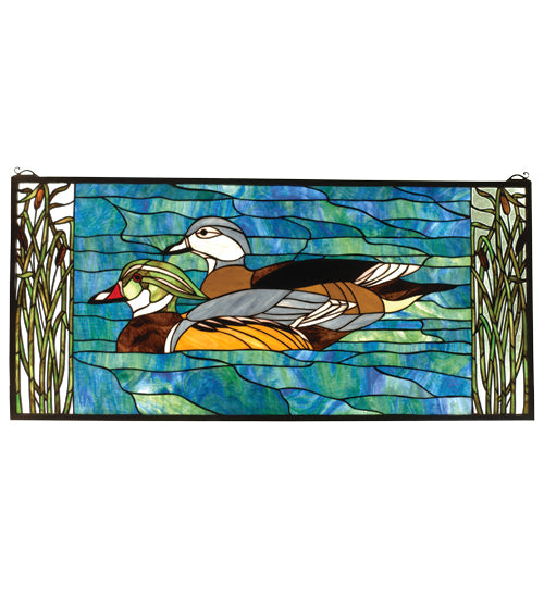 Meyda Tiffany Lighting 77712 Wood Ducks Window Mirror Bronze / Dark