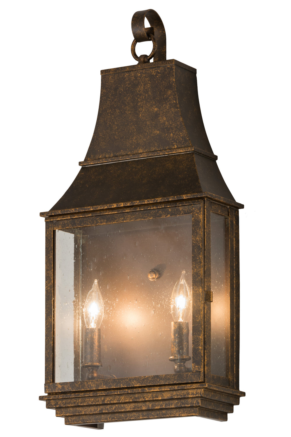 Meyda Tiffany Lighting 115726 Bastille Two Light Wall Sconce Outdoor Bronze / Dark