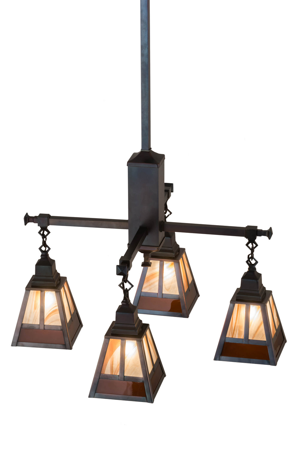 Meyda Tiffany T" Mission" 174100 Chandelier Light - Craftsman Brown