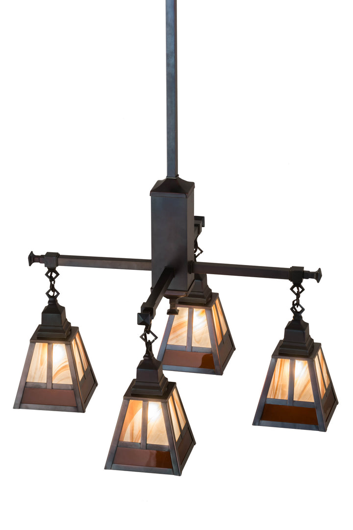 Meyda Tiffany T" Mission" 174100 Chandelier Light - Craftsman Brown