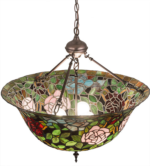 Meyda Tiffany Tiffany Rosebush 77786 Pendant Light - Purple/Blue Burgundy Pink Purple/Blue