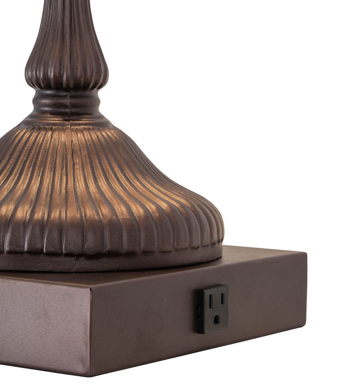Meyda Tiffany Lighting 177068 Dew Drop Two Light Table Lamp Lamp Bronze / Dark