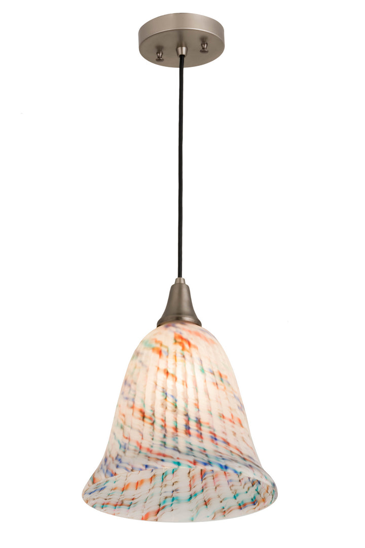 Meyda Tiffany Peacock Pate-De-Verre 178633 Pendant Light - Brushed Nickel