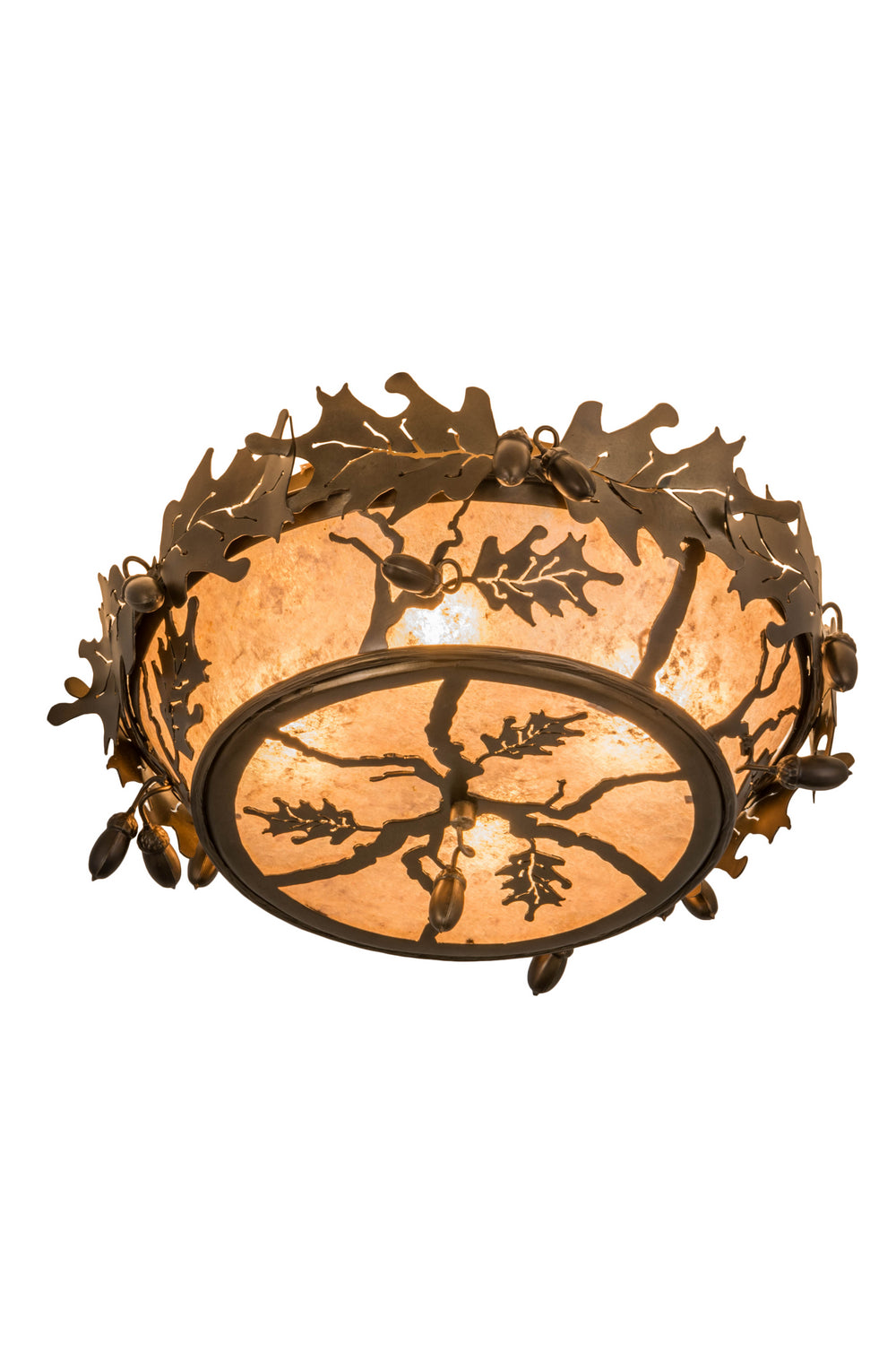 Meyda Tiffany Oak Leaf & Acorn 178827 Ceiling Light - Antique Copper